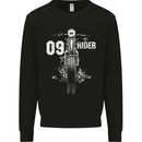 09 Motorbike Rider Biker Motorcycle Kids Sweatshirt Jumper Black