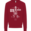 09 Motorbike Rider Biker Motorcycle Kids Sweatshirt Jumper Red