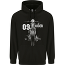 09 Motorbike Rider Biker Motorcycle Mens 80% Cotton Hoodie Black