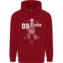 09 Motorbike Rider Biker Motorcycle Mens 80% Cotton Hoodie Red