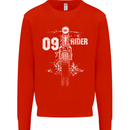 09 Motorbike Rider Biker Motorcycle Mens Sweatshirt Jumper Bright Red