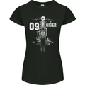 09 Motorbike Rider Biker Motorcycle Womens Petite Cut T-Shirt Black