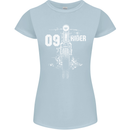 09 Motorbike Rider Biker Motorcycle Womens Petite Cut T-Shirt Light Blue