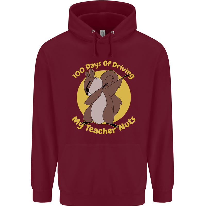 100 Days of Driving My Teacher Nuts Childrens Kids Hoodie Maroon