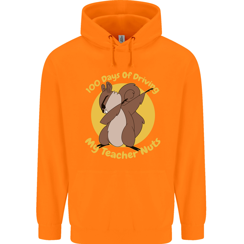 100 Days of Driving My Teacher Nuts Childrens Kids Hoodie Orange