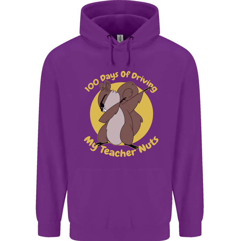 100 Days of Driving My Teacher Nuts Childrens Kids Hoodie Purple