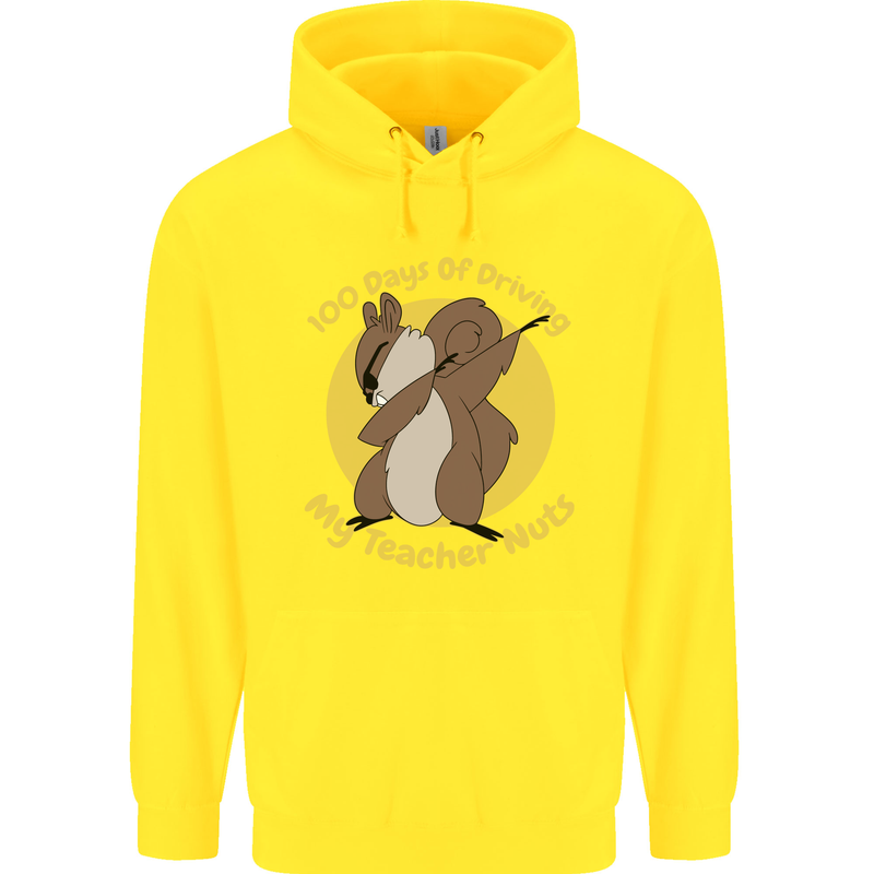 100 Days of Driving My Teacher Nuts Childrens Kids Hoodie Yellow