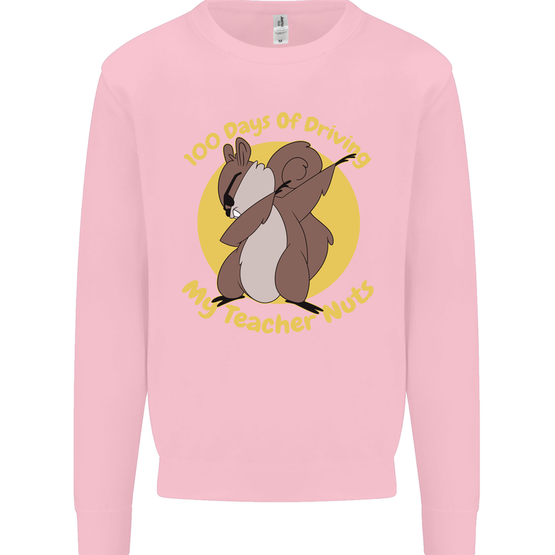100 Days of Driving My Teacher Nuts Kids Sweatshirt Jumper Light Pink