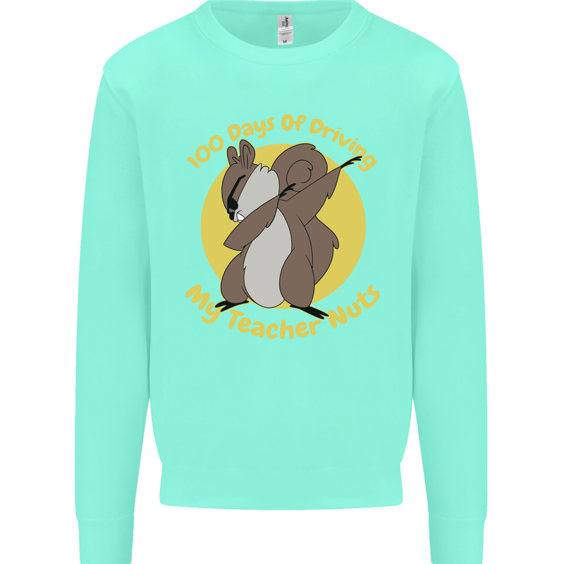 100 Days of Driving My Teacher Nuts Kids Sweatshirt Jumper Peppermint