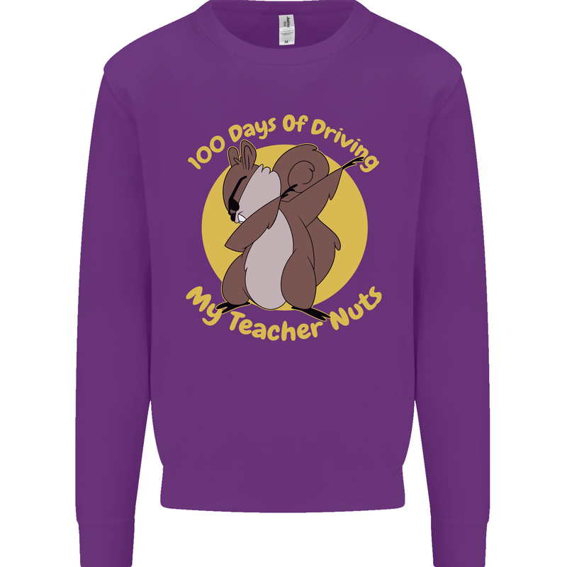 100 Days of Driving My Teacher Nuts Kids Sweatshirt Jumper Purple