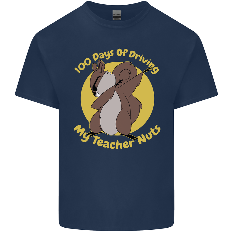 100 Days of Driving My Teacher Nuts Mens Cotton T-Shirt Tee Top Navy Blue