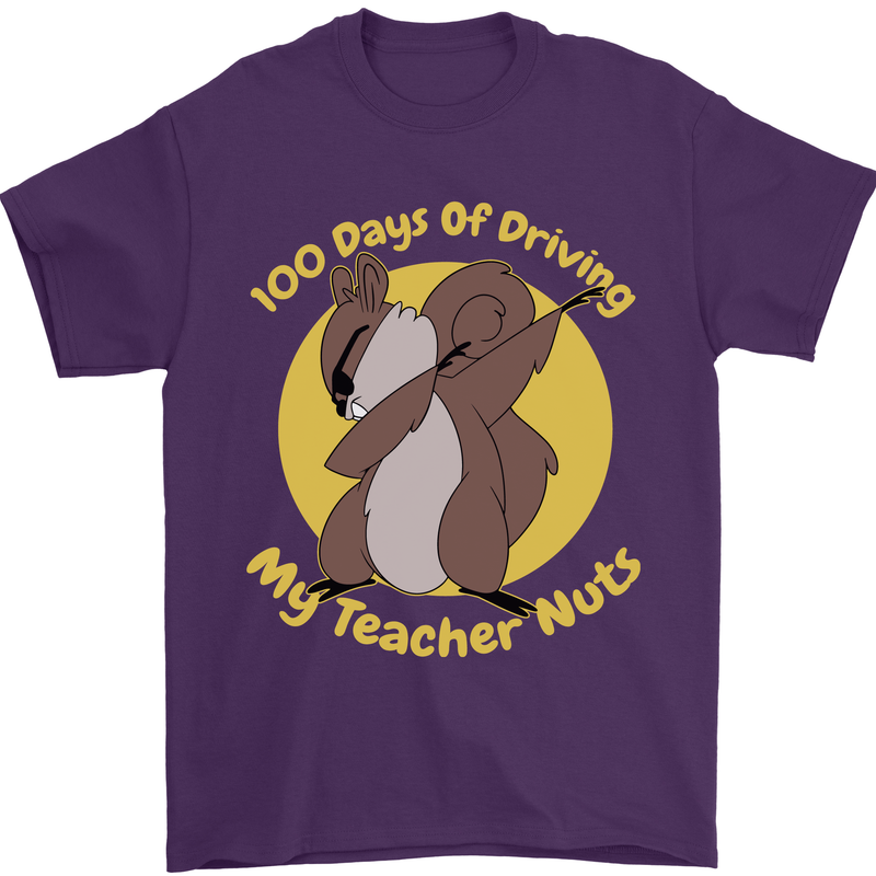 100 Days of Driving My Teacher Nuts Mens T-Shirt 100% Cotton Purple