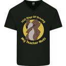 100 Days of Driving My Teacher Nuts Mens V-Neck Cotton T-Shirt Black