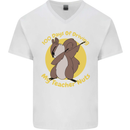 100 Days of Driving My Teacher Nuts Mens V-Neck Cotton T-Shirt White