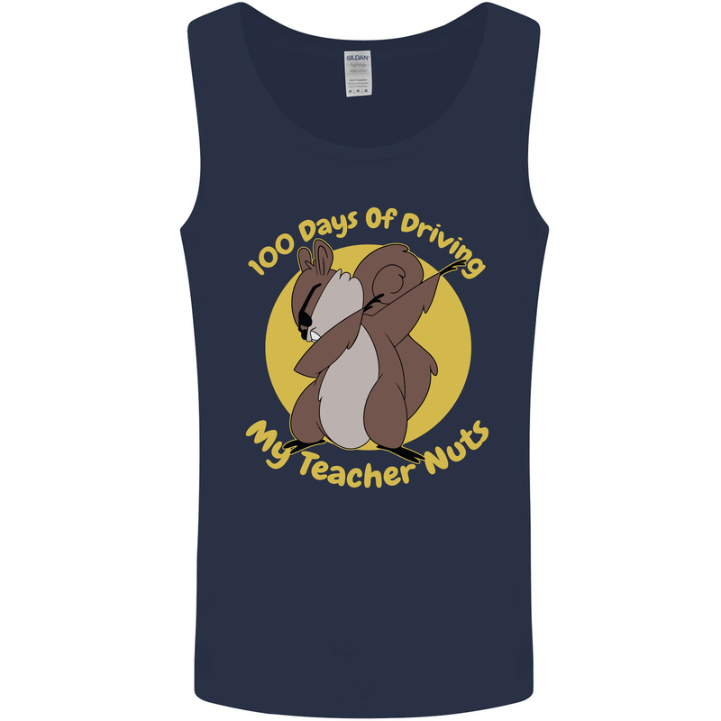 100 Days of Driving My Teacher Nuts Mens Vest Tank Top Navy Blue