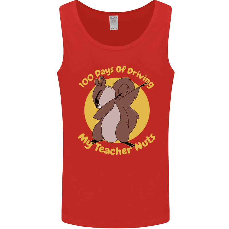 100 Days of Driving My Teacher Nuts Mens Vest Tank Top Red