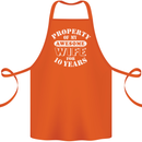 10 Year Wedding Anniversary 10th Funny Wife Cotton Apron 100% Organic Orange