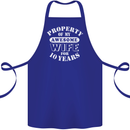 10 Year Wedding Anniversary 10th Funny Wife Cotton Apron 100% Organic Royal Blue