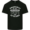 10 Year Wedding Anniversary 10th Funny Wife Mens Cotton T-Shirt Tee Top Black