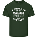 10 Year Wedding Anniversary 10th Funny Wife Mens Cotton T-Shirt Tee Top Forest Green