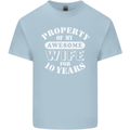 10 Year Wedding Anniversary 10th Funny Wife Mens Cotton T-Shirt Tee Top Light Blue