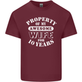 10 Year Wedding Anniversary 10th Funny Wife Mens Cotton T-Shirt Tee Top Maroon