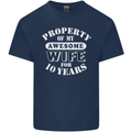 10 Year Wedding Anniversary 10th Funny Wife Mens Cotton T-Shirt Tee Top Navy Blue