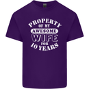 10 Year Wedding Anniversary 10th Funny Wife Mens Cotton T-Shirt Tee Top Purple