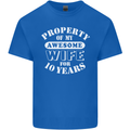 10 Year Wedding Anniversary 10th Funny Wife Mens Cotton T-Shirt Tee Top Royal Blue
