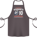 10 Year Wedding Anniversary 10th Rugby Cotton Apron 100% Organic Dark Grey