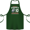 10 Year Wedding Anniversary 10th Rugby Cotton Apron 100% Organic Forest Green