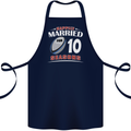 10 Year Wedding Anniversary 10th Rugby Cotton Apron 100% Organic Navy Blue