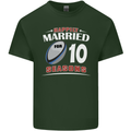 10 Year Wedding Anniversary 10th Rugby Mens Cotton T-Shirt Tee Top Forest Green