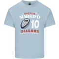 10 Year Wedding Anniversary 10th Rugby Mens Cotton T-Shirt Tee Top Light Blue