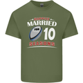 10 Year Wedding Anniversary 10th Rugby Mens Cotton T-Shirt Tee Top Military Green