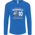 10 Year Wedding Anniversary 10th Rugby Mens Long Sleeve T-Shirt Royal Blue