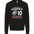 10 Year Wedding Anniversary 10th Rugby Mens Sweatshirt Jumper Black