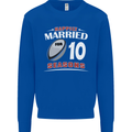 10 Year Wedding Anniversary 10th Rugby Mens Sweatshirt Jumper Royal Blue