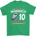 10 Year Wedding Anniversary 10th Rugby Mens T-Shirt 100% Cotton Irish Green