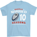 10 Year Wedding Anniversary 10th Rugby Mens T-Shirt 100% Cotton Light Blue