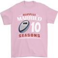 10 Year Wedding Anniversary 10th Rugby Mens T-Shirt 100% Cotton Light Pink