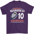10 Year Wedding Anniversary 10th Rugby Mens T-Shirt 100% Cotton Purple