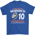10 Year Wedding Anniversary 10th Rugby Mens T-Shirt 100% Cotton Royal Blue