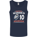 10 Year Wedding Anniversary 10th Rugby Mens Vest Tank Top Navy Blue
