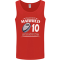 10 Year Wedding Anniversary 10th Rugby Mens Vest Tank Top Red