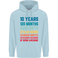 10th Birthday 10 Year Old Childrens Kids Hoodie Light Blue