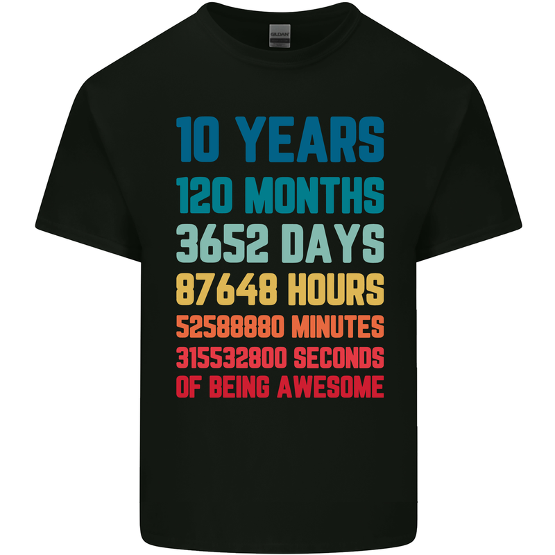 10th Birthday 10 Year Old Kids T-Shirt Childrens Black