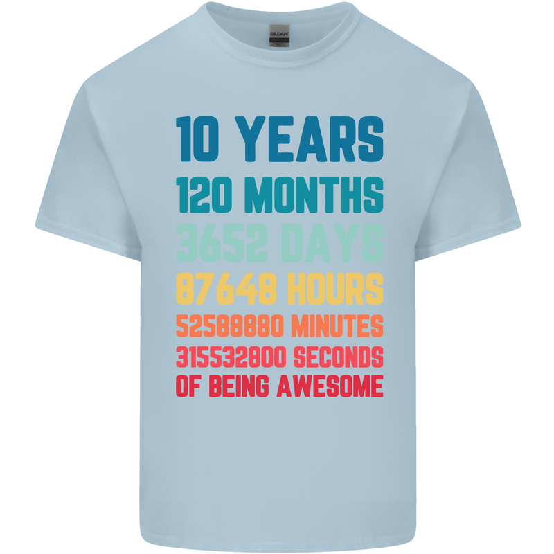 10th Birthday 10 Year Old Kids T-Shirt Childrens Light Blue