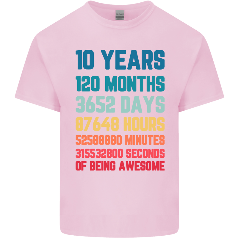 10th Birthday 10 Year Old Kids T-Shirt Childrens Light Pink