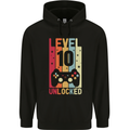 10th Birthday 10 Year Old Level Up Gamming Childrens Kids Hoodie Black